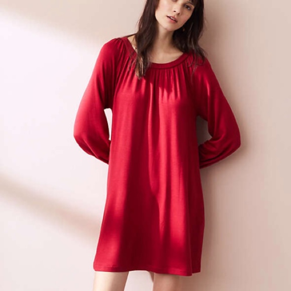 Lou & Grey Signaturesoft Rib Trim Swing Dress